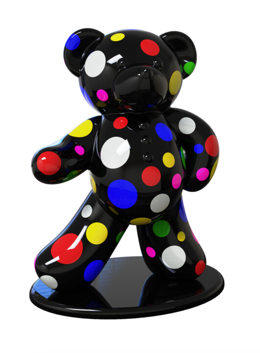 Ours Pop Art Dot Black 雕塑, 17.7x13.8 in