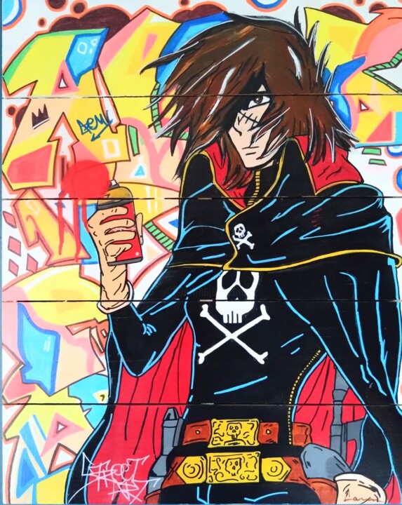 Street art Albator 2023 绘画, 19.7x15.8 in