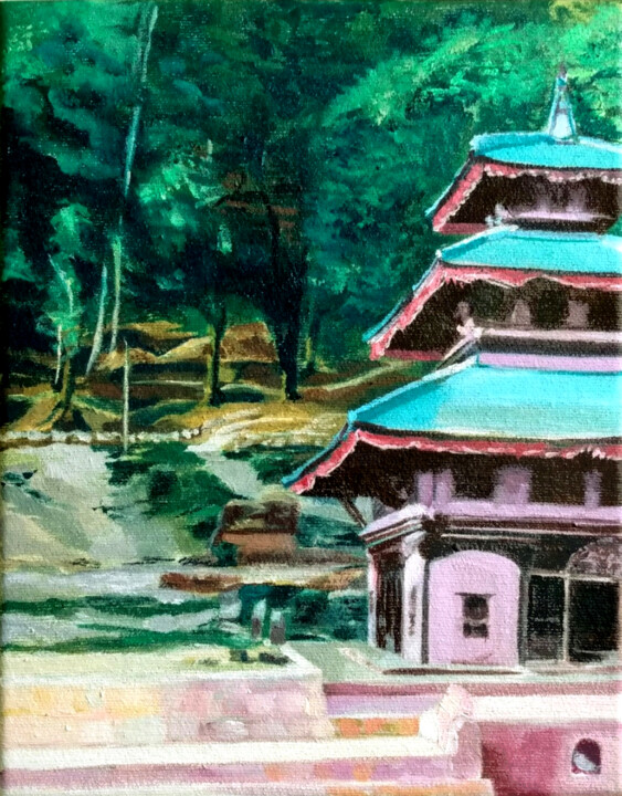 Nepal 绘画, 9.8x7.9 in