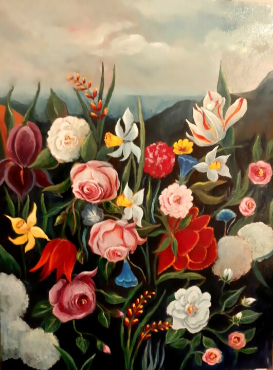 Картина под названием "Ein Tag am Meer" - Andrea Gedl, Подлинное произведение искусства, Масло