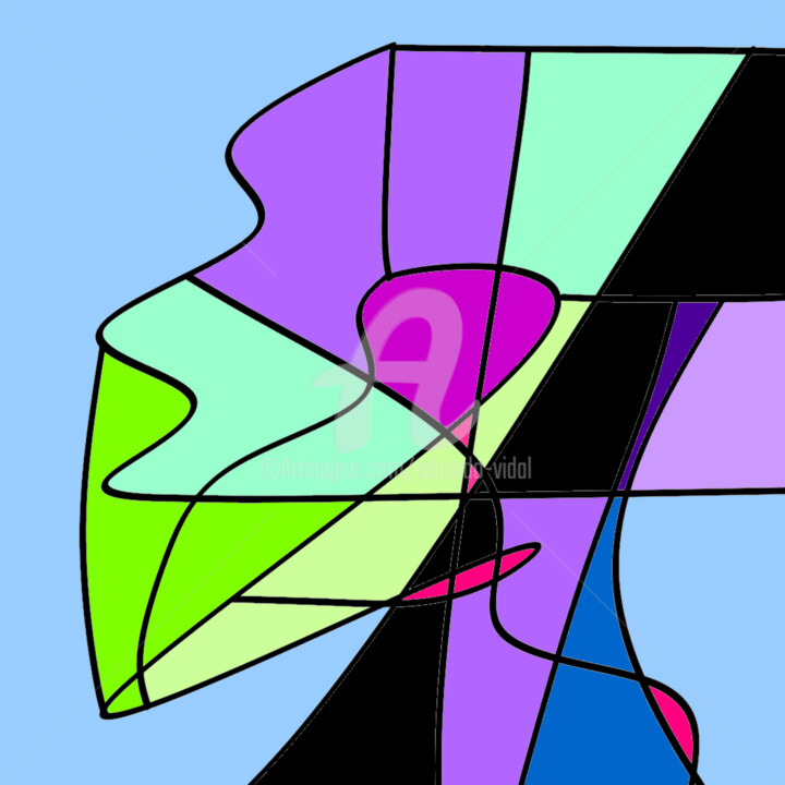 Digital Arts titled "Futuristic Abstract…" by Eduardo Vidal, Original Artwork, Digital Painting