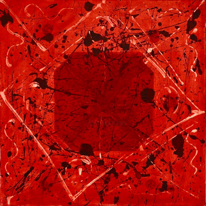 Peinture intitulée "Variation rouge" par Georges Lievre, Œuvre d'art originale, Acrylique