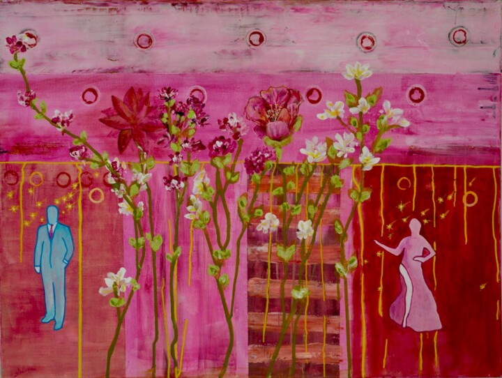 Peinture intitulée "Reflexion" par Georges Lievre, Œuvre d'art originale, Acrylique