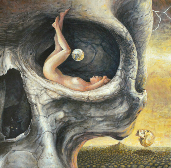 Lilith's loneliness 绘画, 23.6x23.6 in