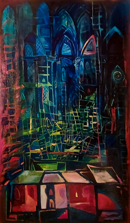 Malarstwo zatytułowany „Cathedral.  On the…” autorstwa Granishka, Oryginalna praca, Olej