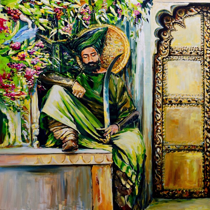 Spring Gate of Maharaja's Palace. Midday 绘画, 39.4x39.4 in