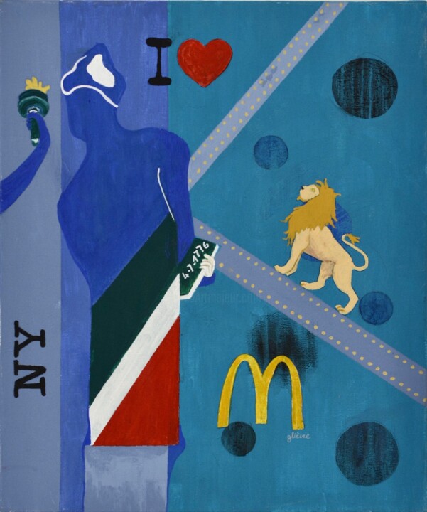 Peinture intitulée "Le cadeau" par Georges Lievre, Œuvre d'art originale, Acrylique