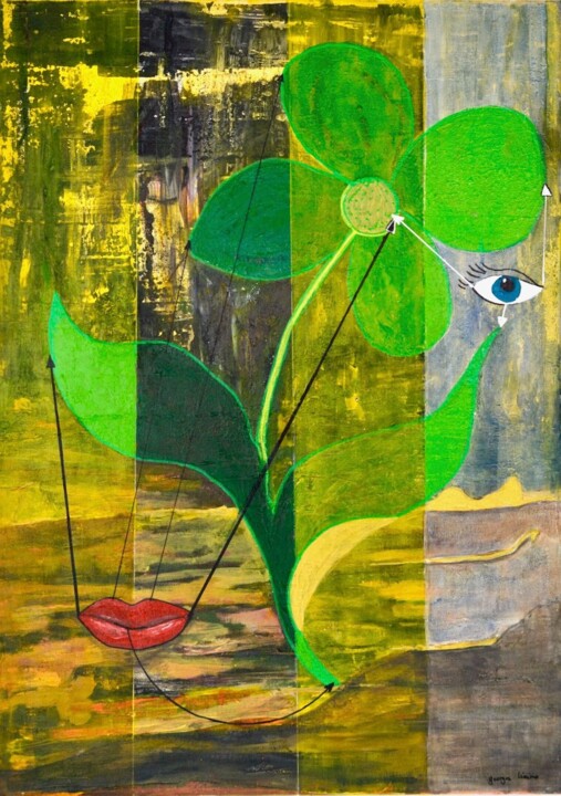 Madame fleur 绘画, 27.6x19.7 in