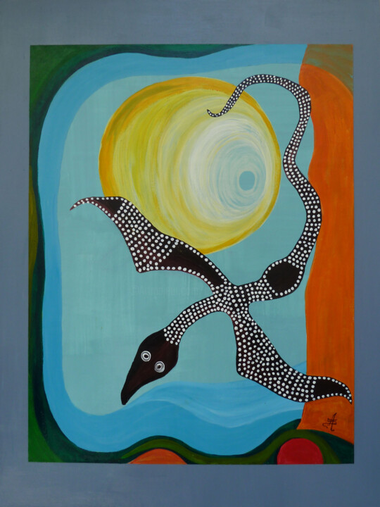 Le Serpent volant 绘画, 31.5x23.6 in