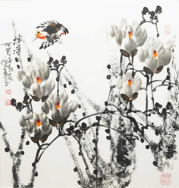 Painting titled "Fresh world 洁净世界 （N…" by Dayou Lu, Original Artwork, Pigments