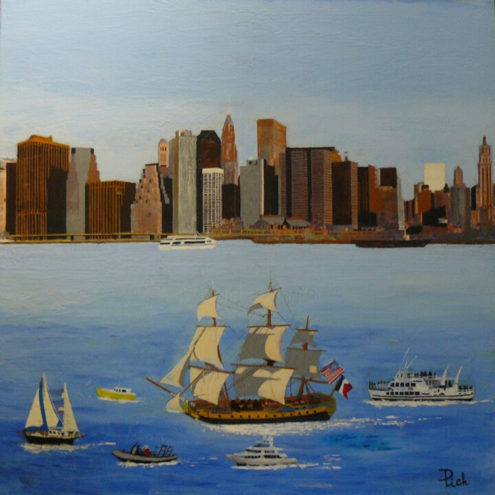 Pintura titulada "Hermione naviguant…" por Pich, Obra de arte original, Acrílico Montado en Bastidor de camilla de madera