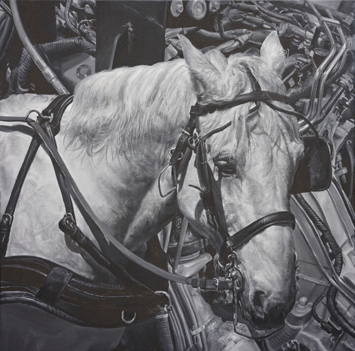 白马NO.3 绘画, 39.4x39.4 in