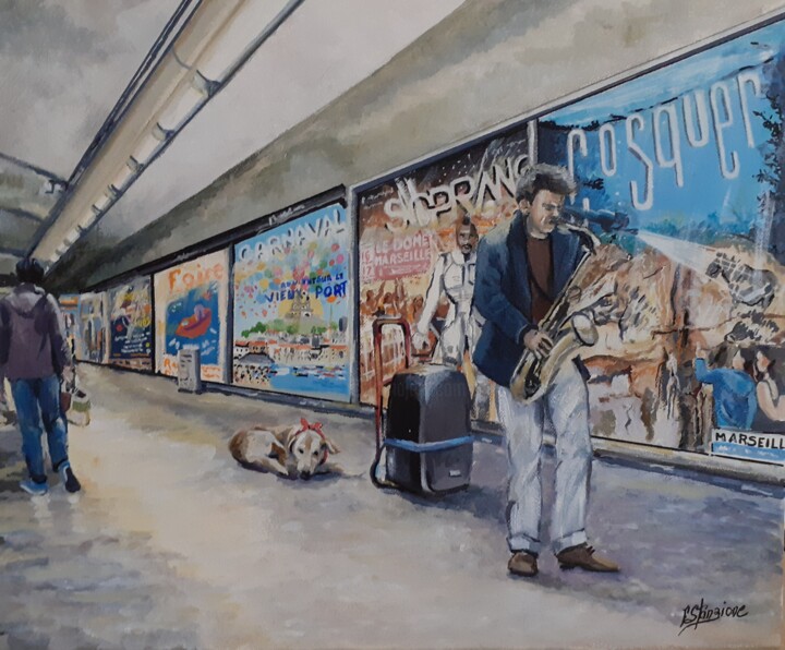 "Marseille undergrou…" başlıklı Tablo Francis Stanzione tarafından, Orijinal sanat, Akrilik Ahşap Sedye çerçevesi üzerine mo…