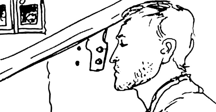 Dessin intitulée "Portrait of an acto…" par Corinne Courlet, Œuvre d'art originale, Encre