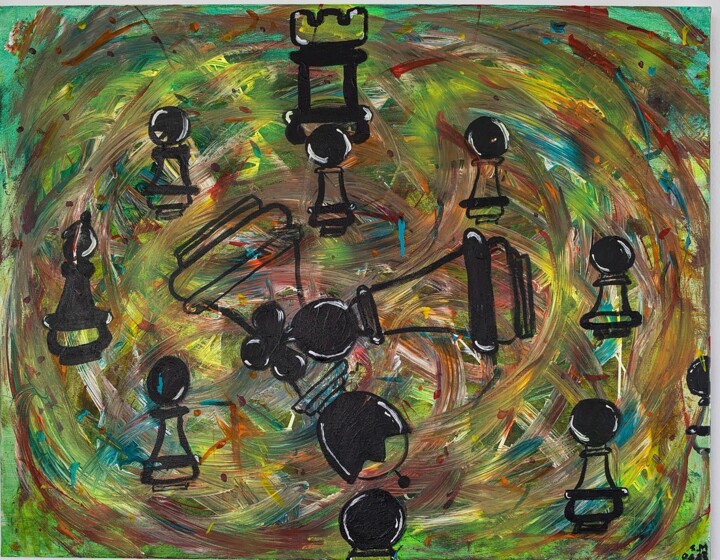 Peinture intitulée "Failure of our chie…" par Sandy Madar, Œuvre d'art originale, Acrylique