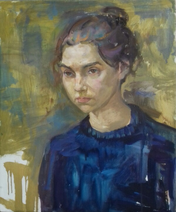 "Sad Girl" başlıklı Tablo Serhii tarafından, Orijinal sanat, Guaş boya