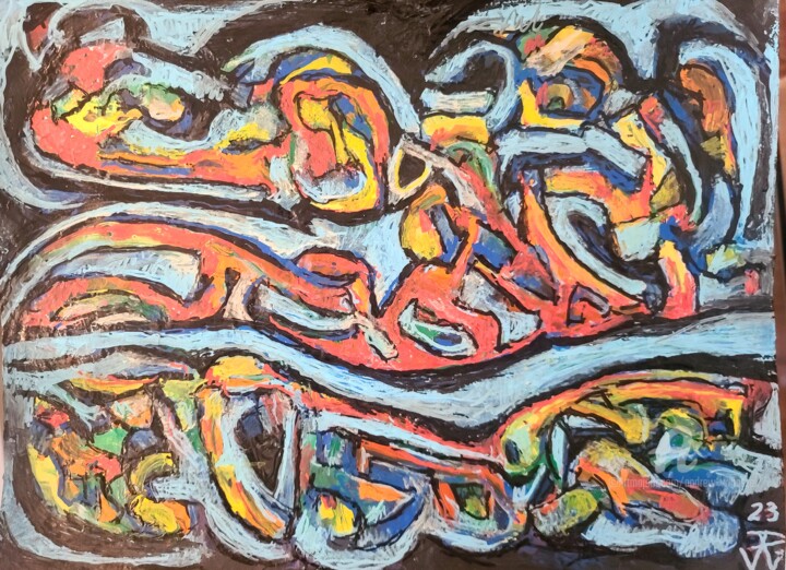 Painting titled "Little Sugar Creek" by Andrew Walaszek, Original Artwork, Acrylic