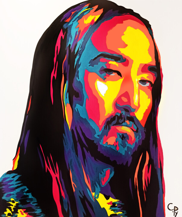 Painting titled "Steve Aoki" by Clémence Powney, Original Artwork, Acrylic