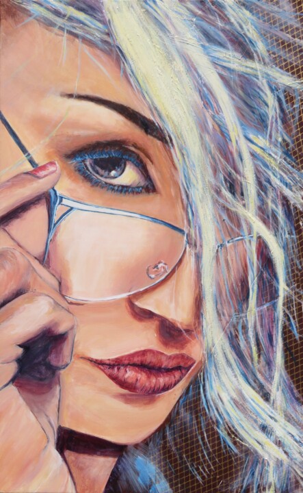 Peinture intitulée "DOUBLE VUE" par Chantal Martin (chm), Œuvre d'art originale, Collages Monté sur Châssis en bois