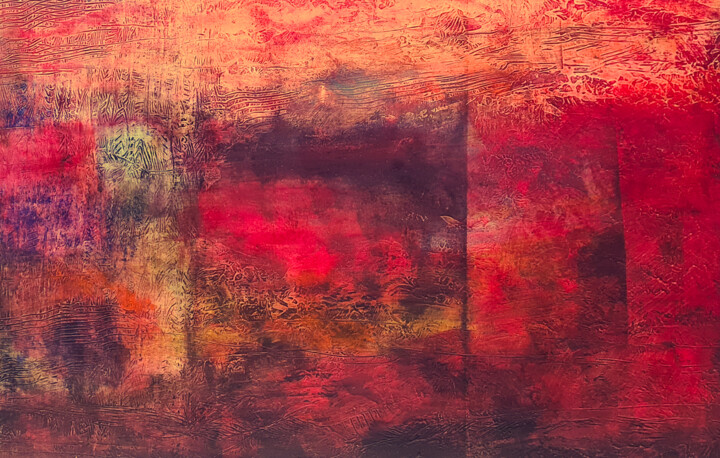 Painting titled "Abstract 6" by Ruggeri, Original Artwork, Acrylic Mounted on Wood Stretcher frame