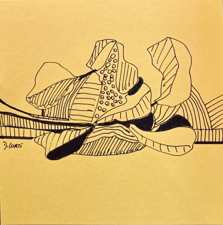 COMPOSITION ABSTRAITE Drawing, 5.3x5.3 in