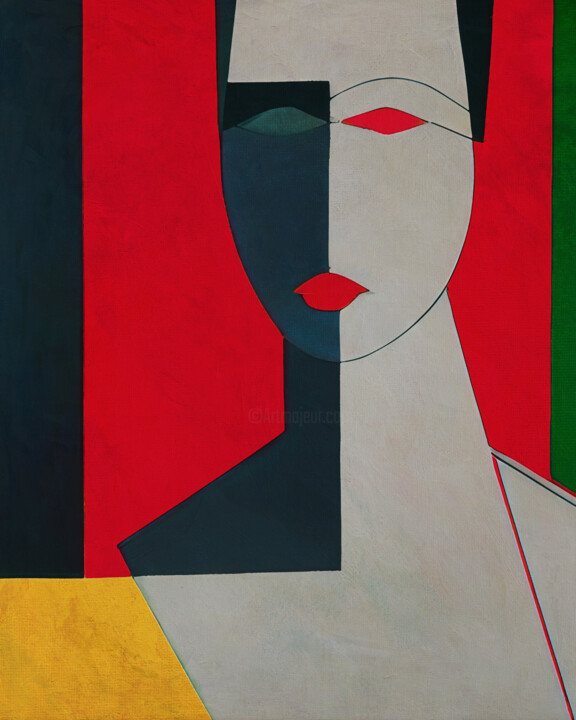 Painting titled "Abstract portrait o…" by Jan Keteleer, Original Artwork, Digital Painting