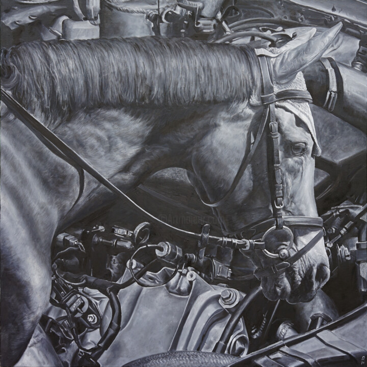 骏马NO.4 绘画, 39.4x39.4 in