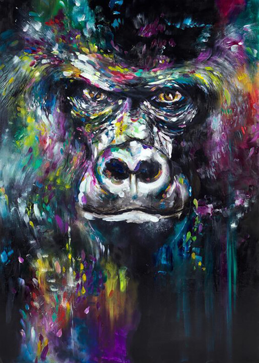 Malerei mit dem Titel "An Urban Jungle" von Aryawansa Kumarasinghe, Original-Kunstwerk, Acryl Auf Keilrahmen aus Holz montie…