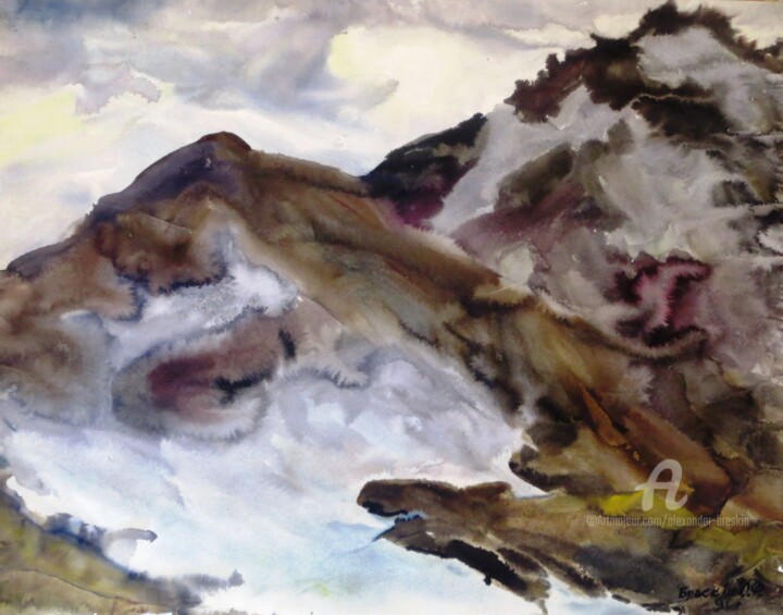 Вечер. Последний снег 绘画, 18.9x24 in