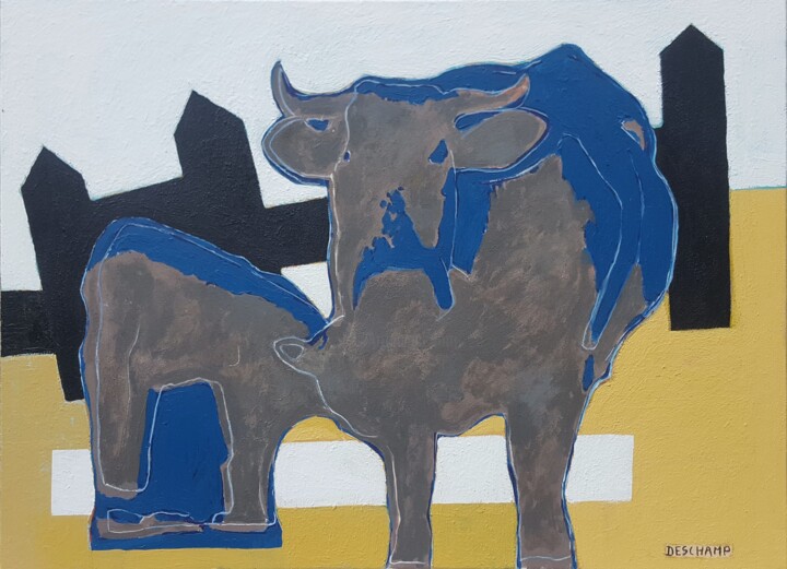 Pintura titulada "Campagne" por Jean-Marie Deschamp, Obra de arte original, Acrílico