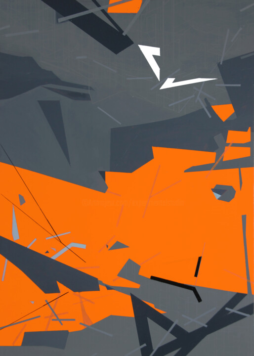 Schilderij getiteld "Concatenation_231" door Ernst Kruijff, Origineel Kunstwerk, Acryl