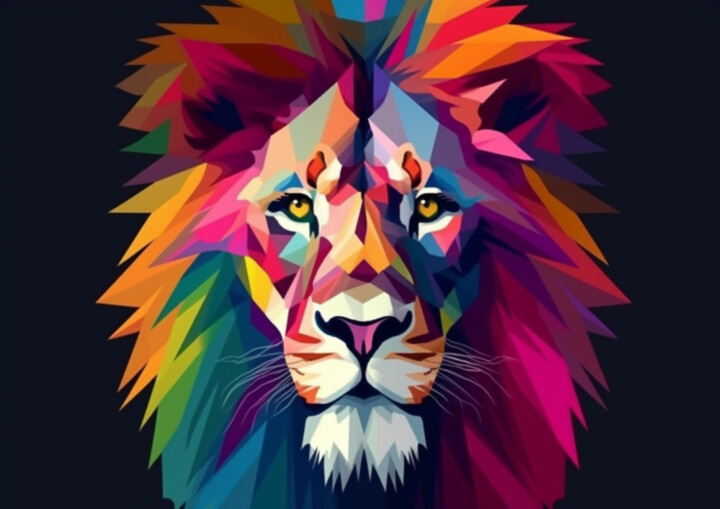LOUISON LION 数字艺术, 16.5x23.4 in