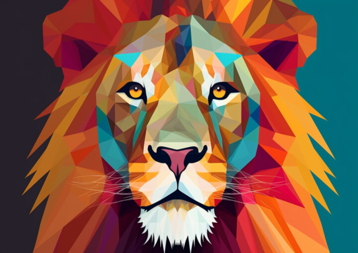 CHAPY LION 数字艺术, 16.5x23.4 in
