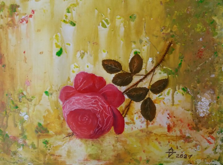 Wilde Rose 绘画, 11.8x15.8 in