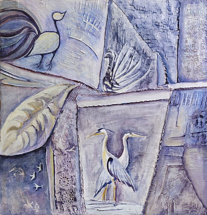Painting titled "BIRDS" by Vittoriana Mascheroni, Original Artwork, Acrylic