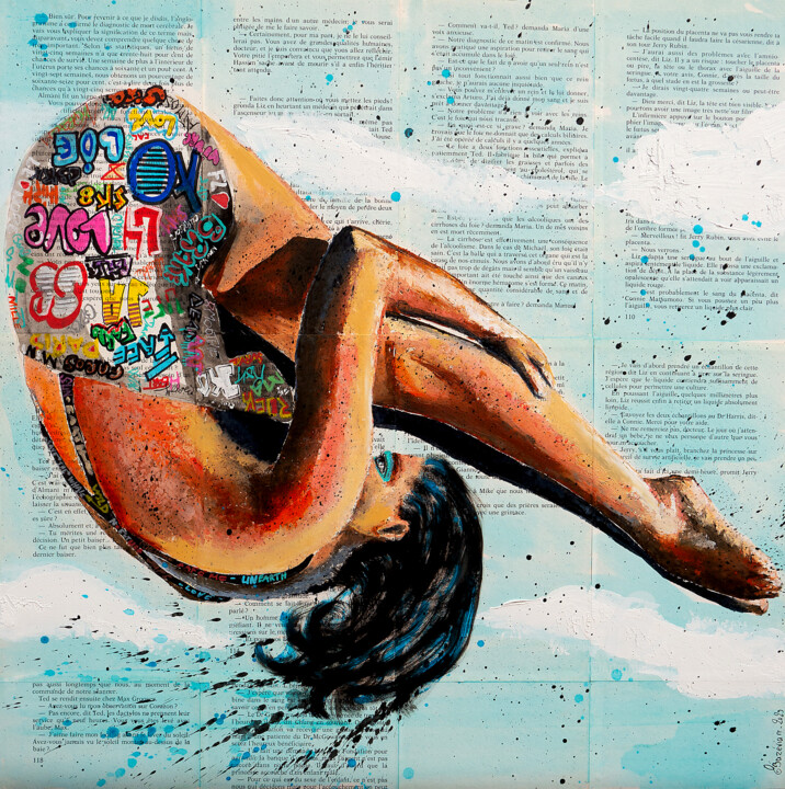 Portrait PS 226 Tags Diving (Large) 绘画, 21.7x21.7 in
