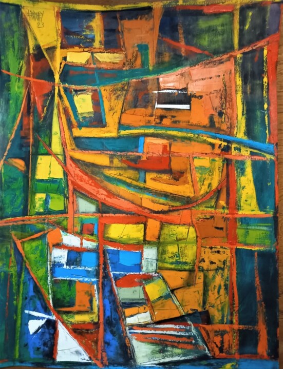 Peinture intitulée "2 avril 2023, 23h" par Frédérique Manley, Œuvre d'art originale, Huile