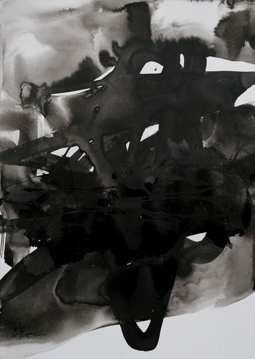 绘画 标题为“Paysages dansants06” 由Biru Zhao, 原创艺术品, 墨