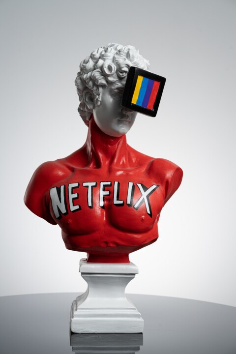 Binge Watcher David Handmade Sculpture 雕塑, 16.5x9.8 in