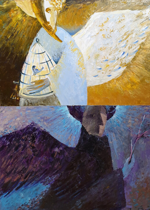 Диптих "Иллюзия свободы" 绘画, 47.2x31.5 in