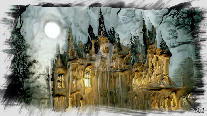 Digital Arts titled "Castle in the Mist…" by Armajay, Original Artwork, 3D Modeling