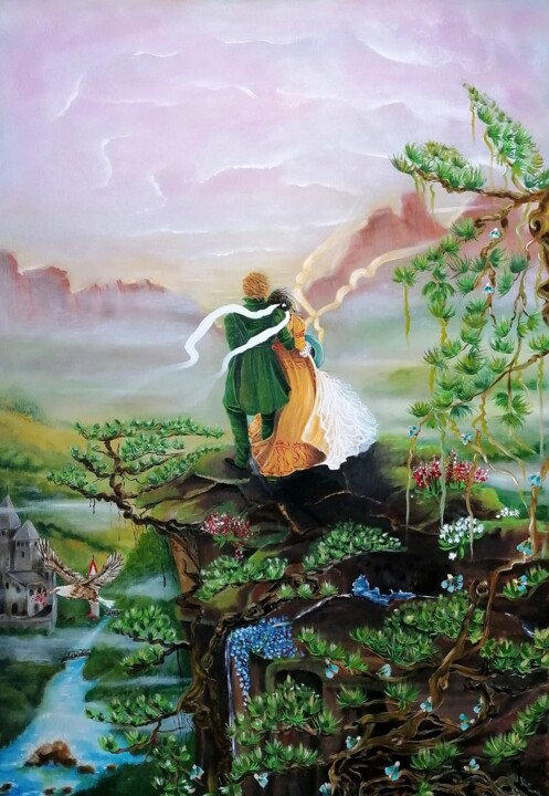 ROMANTICO RESPIRO olio su tela lino 绘画, 39.4x27.6 in