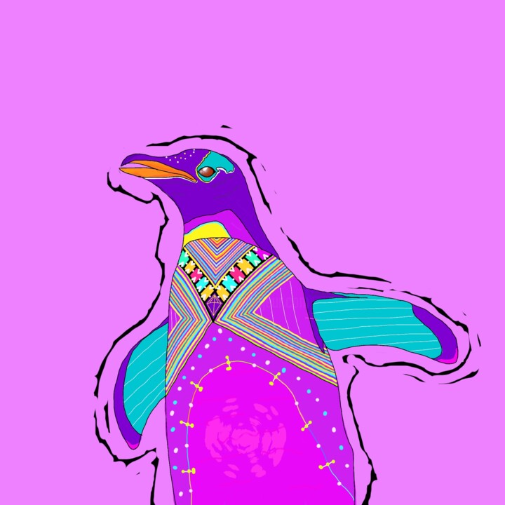 Цифровое искусство под названием "Pinguin" - Pelin Gürses, Подлинное произведение искусства, 2D Цифровая Работа