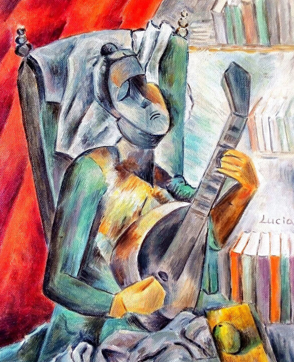 The player 绘画, 11.8x9.5 in