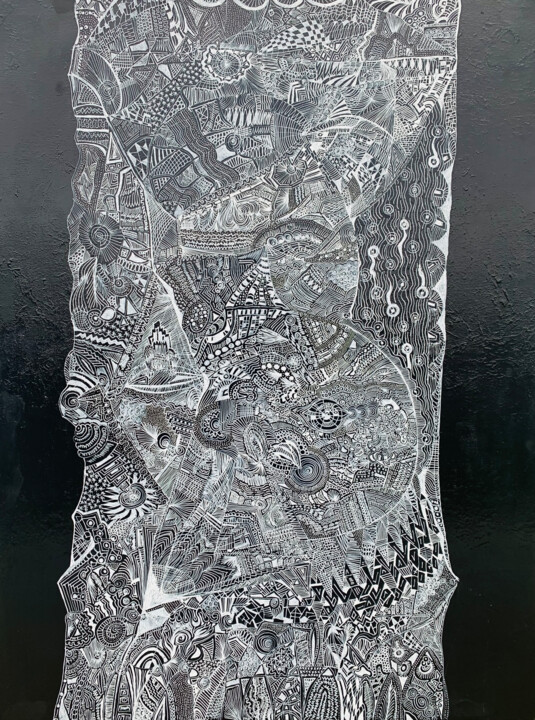 Peinture intitulée "Dentelle" par Elise H, Œuvre d'art originale, Marqueur