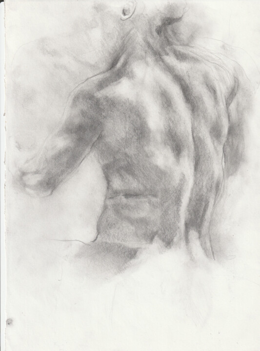 Desenho intitulada "etude dos" por Grégory Geng, Obras de arte originais, Lápis