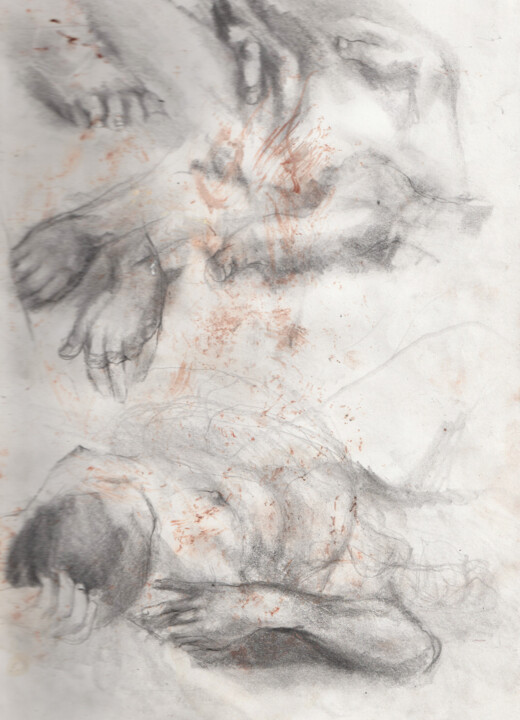 Desenho intitulada "etudes" por Grégory Geng, Obras de arte originais, Lápis