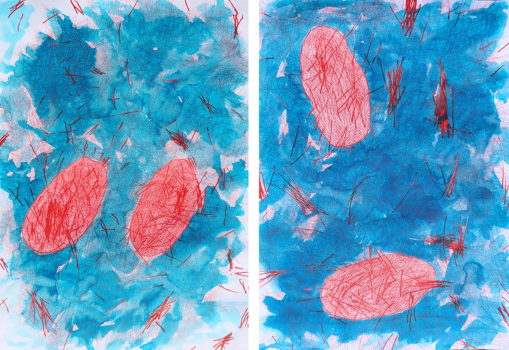 Painting titled ""we always exist li…" by Giulio Benatti, Original Artwork, Watercolor