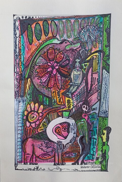 Boy in the garden 绘画, 11.7x7.8 in
