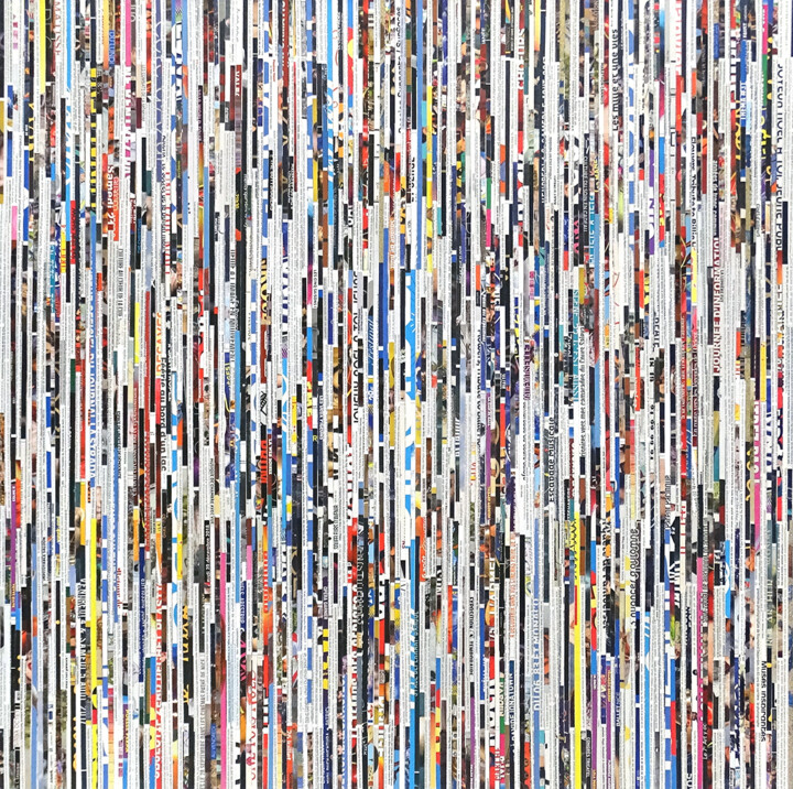 Painting titled "A MOMENT SO CLOSE T…" by Tehos, Original Artwork, Collages Mounted on Wood Stretcher frame